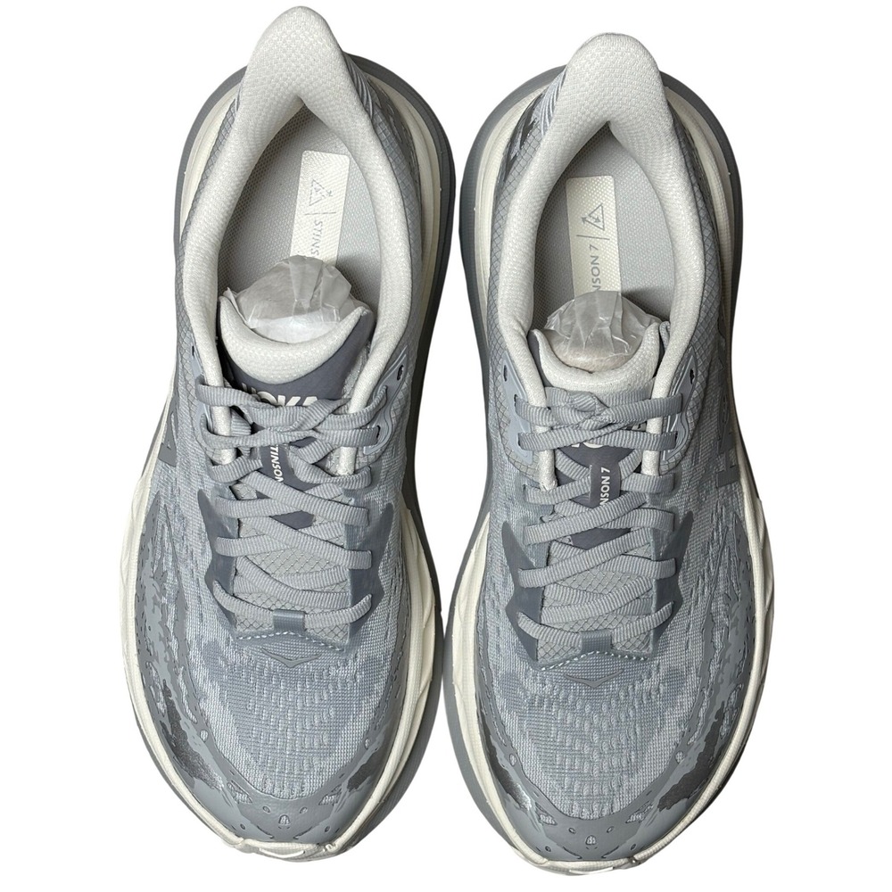 New in Box Mens Hoka Stinson 7 Trail Running Shoes Grey White Sz 8D 1141530-SLBS - Picture 3 of 8